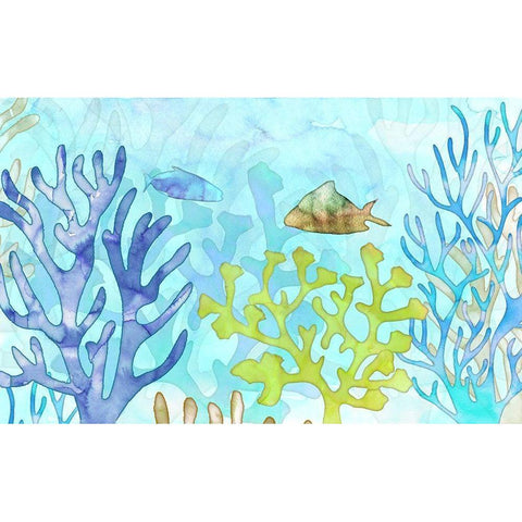 Coral Garden Black Modern Wood Framed Art Print by Naskrent, Delores