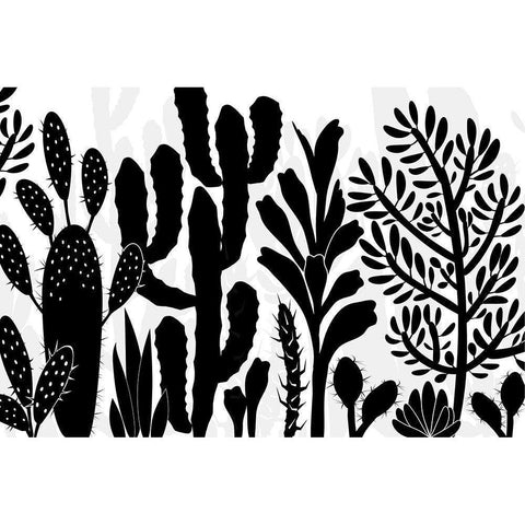 Cactus Farm Gold Ornate Wood Framed Art Print with Double Matting by Naskrent, Delores