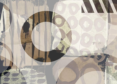 Patchwork White Modern Wood Framed Art Print with Double Matting by Naskrent, Delores