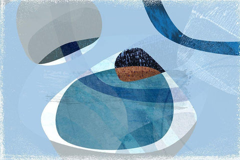 Blue Lagoon Black Ornate Wood Framed Art Print with Double Matting by Naskrent, Delores