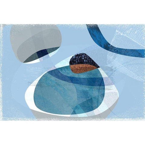 Blue Lagoon Black Modern Wood Framed Art Print with Double Matting by Naskrent, Delores