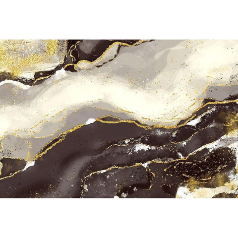 Bisque Glimmer Black Modern Wood Framed Art Print with Double Matting by Naskrent, Delores