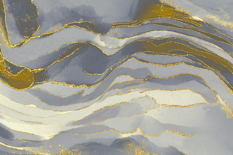 Ivory Glitz White Modern Wood Framed Art Print with Double Matting by Naskrent, Delores