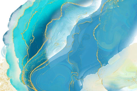 Luminous Sea Black Ornate Wood Framed Art Print with Double Matting by Naskrent, Delores