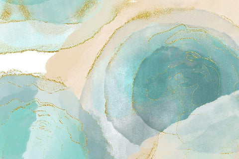 Waikiki Beach Blue White Modern Wood Framed Art Print with Double Matting by Naskrent, Delores