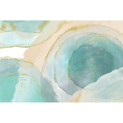 Waikiki Beach Blue Black Modern Wood Framed Art Print with Double Matting by Naskrent, Delores