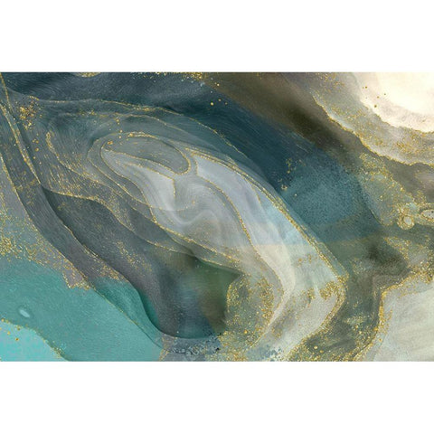 Tarnished Silver Black Modern Wood Framed Art Print with Double Matting by Naskrent, Delores