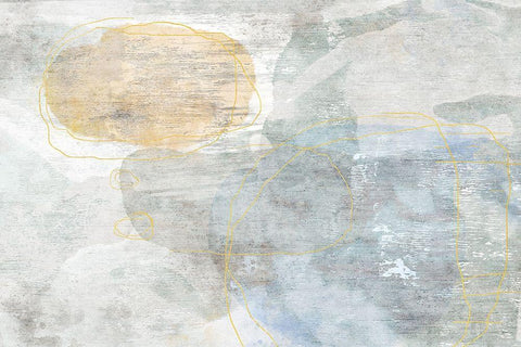 Flaxen Prairie White Modern Wood Framed Art Print with Double Matting by Naskrent, Delores