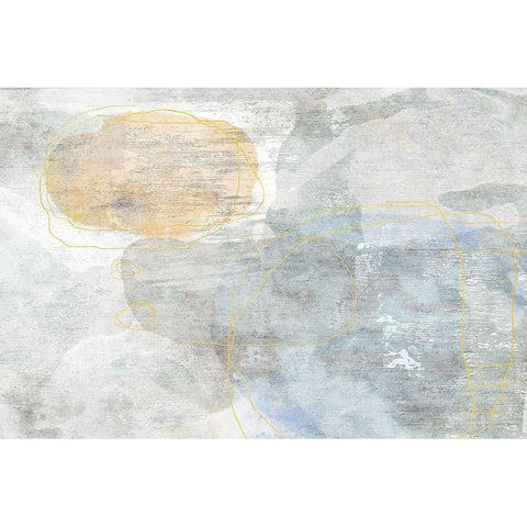 Flaxen Prairie Black Modern Wood Framed Art Print with Double Matting by Naskrent, Delores