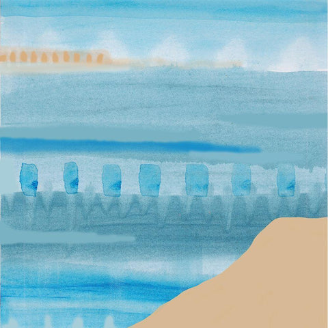 Morning at Meia Praia White Modern Wood Framed Art Print by Kouta, Flora