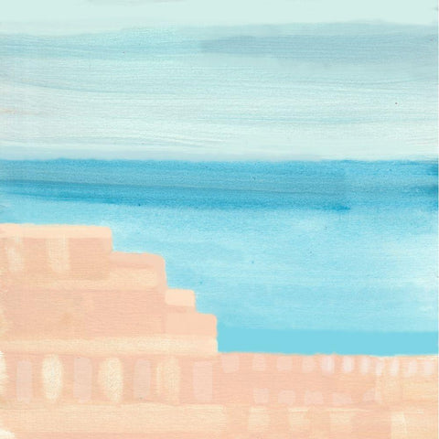 Still Morning at Meia Praia Gold Ornate Wood Framed Art Print with Double Matting by Kouta, Flora