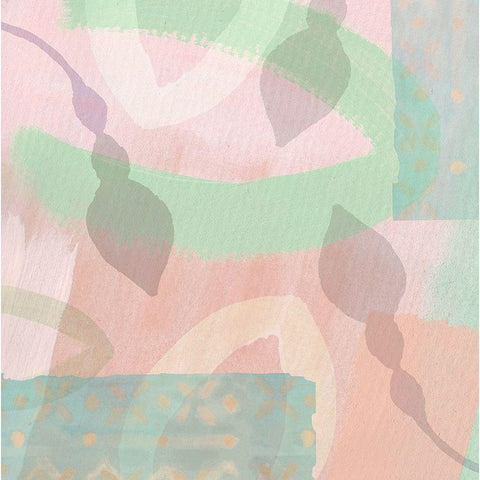 Flower Buds Mint Blush White Modern Wood Framed Art Print by Kouta, Flora