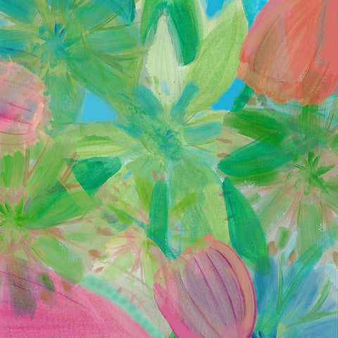 Tropical Garden Black Modern Wood Framed Art Print with Double Matting by Kouta, Flora