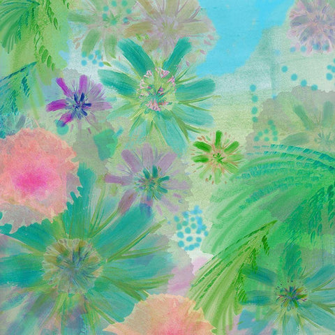 Tropical Island White Modern Wood Framed Art Print with Double Matting by Kouta, Flora