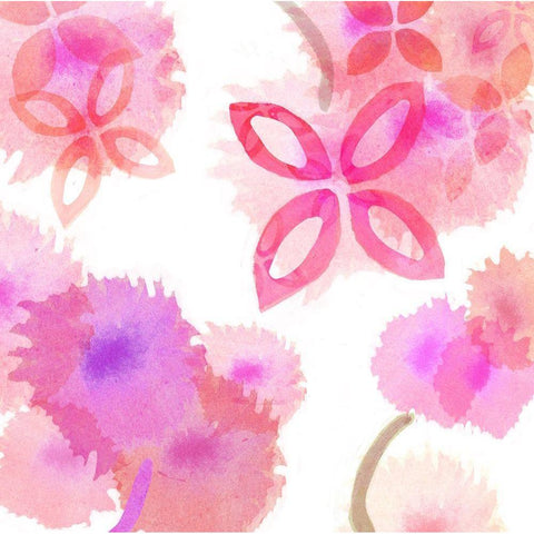 Pink Poppies I White Modern Wood Framed Art Print by Kouta, Flora