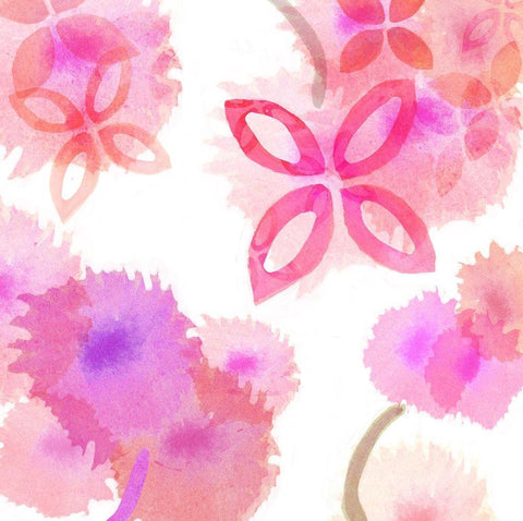 Pink Poppies I White Modern Wood Framed Art Print with Double Matting by Kouta, Flora