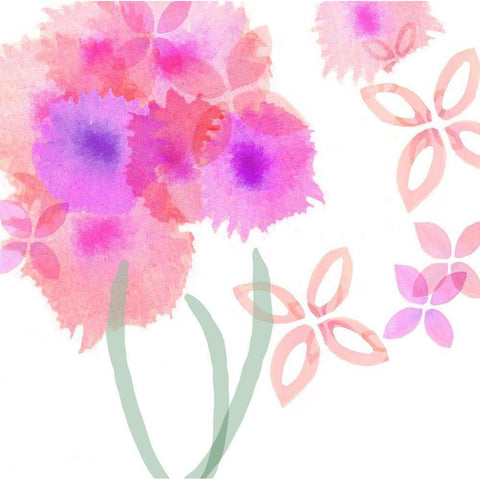 Pink Poppies III Black Modern Wood Framed Art Print with Double Matting by Kouta, Flora