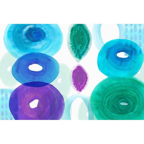 Ocean Jewels I Black Modern Wood Framed Art Print by Kouta, Flora