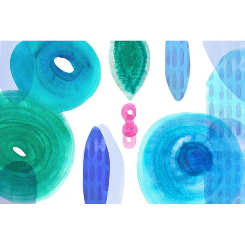 Ocean Jewels II Black Modern Wood Framed Art Print with Double Matting by Kouta, Flora