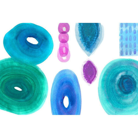 Ocean Jewels III White Modern Wood Framed Art Print by Kouta, Flora