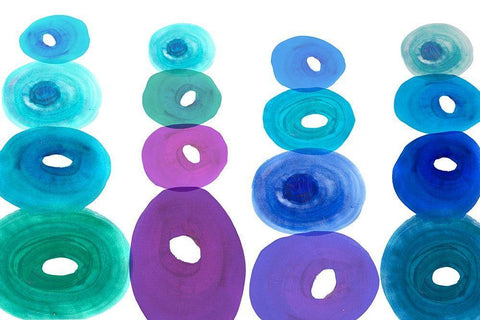 Ocean Jewels IV White Modern Wood Framed Art Print with Double Matting by Kouta, Flora