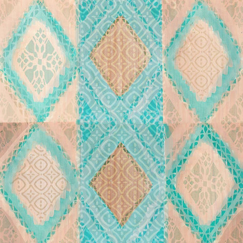 Marrakesh Diamonds II Black Modern Wood Framed Art Print with Double Matting by Kouta, Flora