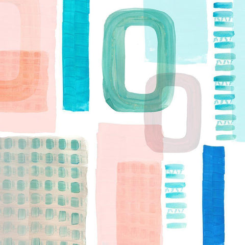 Floating III Black Modern Wood Framed Art Print with Double Matting by Kouta, Flora