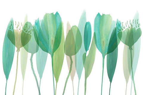 Serene Greens IV Black Ornate Wood Framed Art Print with Double Matting by Kouta, Flora