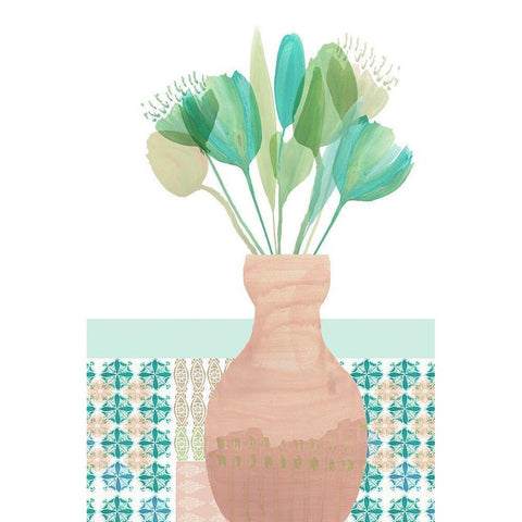 Marguerites Terrace II Black Modern Wood Framed Art Print by Kouta, Flora