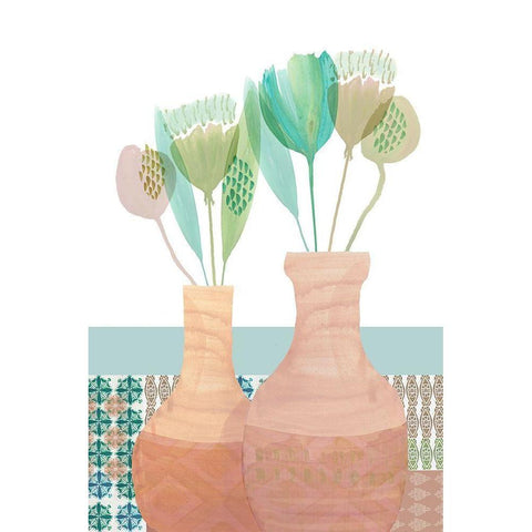 Marguerites Terrace III Black Modern Wood Framed Art Print with Double Matting by Kouta, Flora