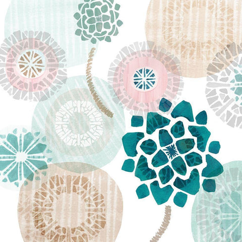 Mint Discs I Black Modern Wood Framed Art Print by Kouta, Flora