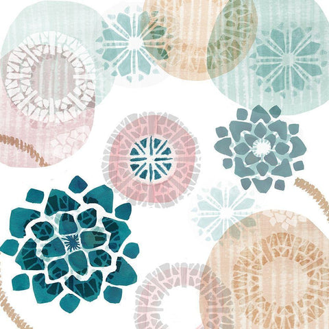 Mint Discs III White Modern Wood Framed Art Print by Kouta, Flora