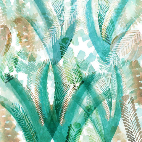 Ocean Garden I Black Modern Wood Framed Art Print by Kouta, Flora