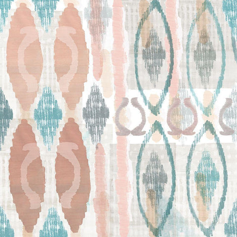 Terracotta Ikat II White Modern Wood Framed Art Print with Double Matting by Kouta, Flora