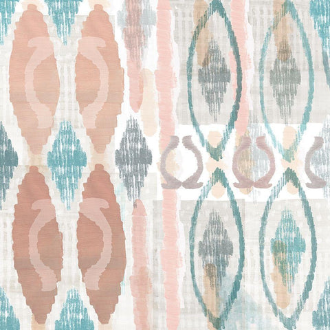 Terracotta Ikat II White Modern Wood Framed Art Print by Kouta, Flora