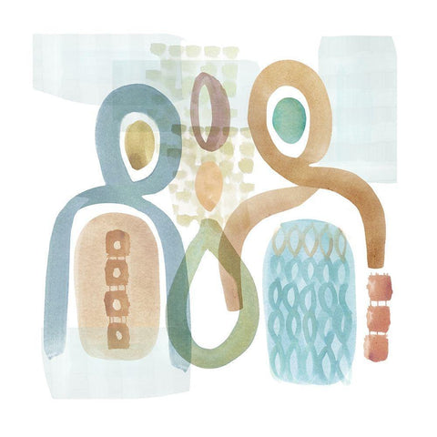 Togetherness III White Modern Wood Framed Art Print with Double Matting by Kouta, Flora