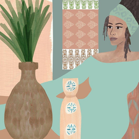 Quiet Time I Black Modern Wood Framed Art Print by Kouta, Flora