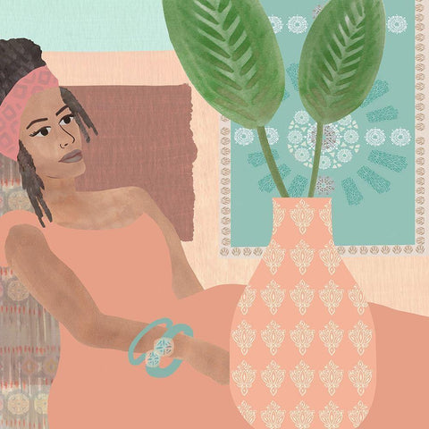 Quiet Time III White Modern Wood Framed Art Print by Kouta, Flora