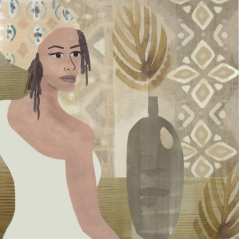 Okavango Gold Ornate Wood Framed Art Print with Double Matting by Kouta, Flora