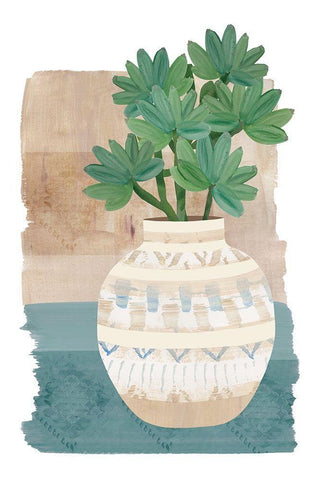 Florero Viejo I White Modern Wood Framed Art Print with Double Matting by Kouta, Flora