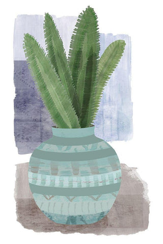 Florero Viejo III White Modern Wood Framed Art Print with Double Matting by Kouta, Flora