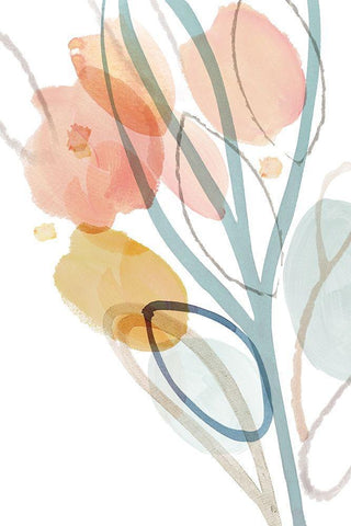 Angeline I White Modern Wood Framed Art Print with Double Matting by Kouta, Flora