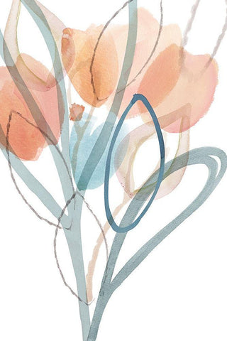 Angeline III White Modern Wood Framed Art Print with Double Matting by Kouta, Flora