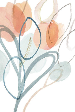 Angeline IV White Modern Wood Framed Art Print with Double Matting by Kouta, Flora