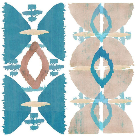 Denim Ikat IV Black Modern Wood Framed Art Print by Kouta, Flora