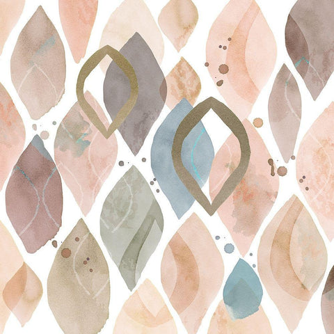 Water Colours I White Modern Wood Framed Art Print by Kouta, Flora