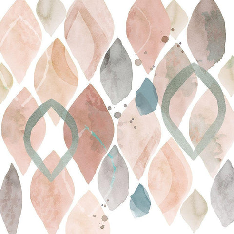 Water Colours II White Modern Wood Framed Art Print with Double Matting by Kouta, Flora