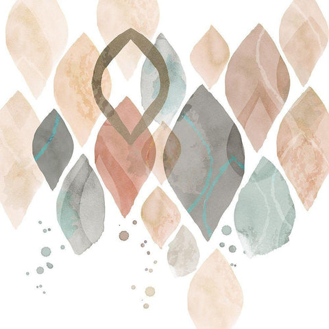 Water Colours IV White Modern Wood Framed Art Print by Kouta, Flora