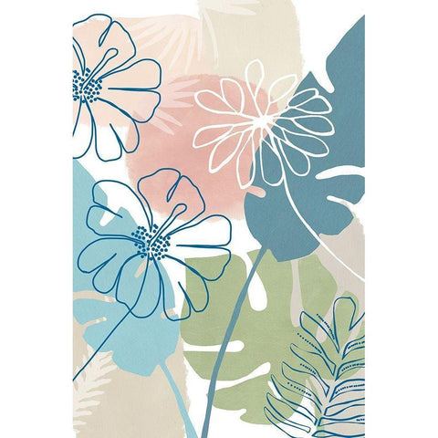 Flower Power III Black Modern Wood Framed Art Print by Kouta, Flora