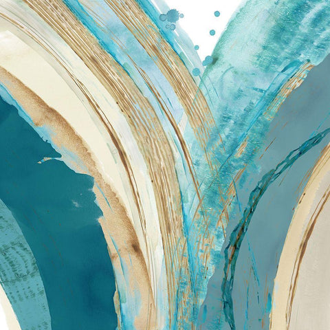 Making Waves IV Gold Ornate Wood Framed Art Print with Double Matting by Kouta, Flora